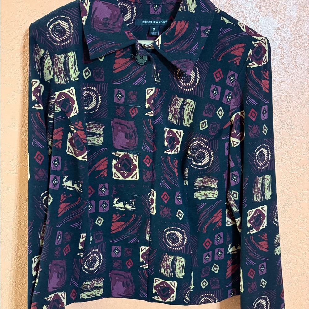 Briggs New York Abstract Multicolor Jacket